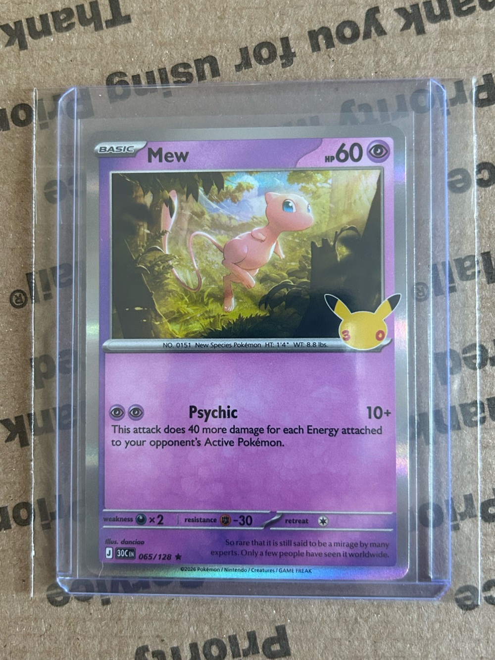 Holo Mew Card No. 065/128 • 30th Celebration Pokemon TCG